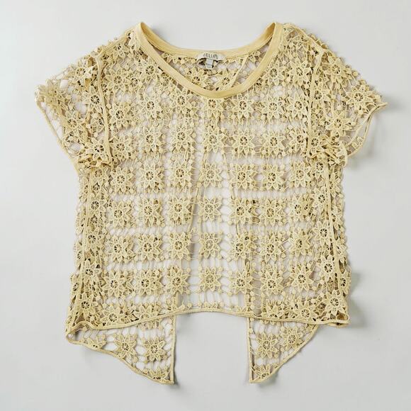 Delia's Tops - Y2k Crochet Open Knit Top Cream Boho Coquette Delia's - XS